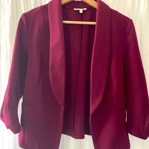 cropped red blazer